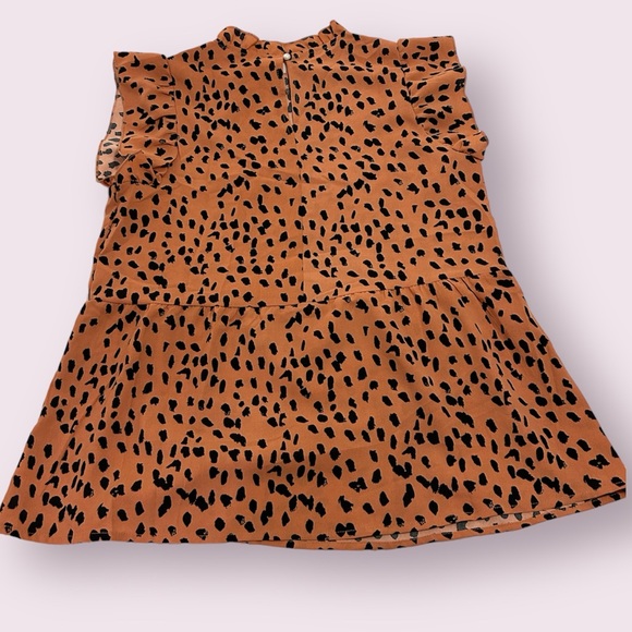 NEW Angashion Women’s Top Floral Print Cap Sleeve Ruffle Neck Loose NWT - Picture 2 of 5